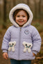 Girls Purple Warm Inner Fur Hooded Puffer Jacket HJ6201B